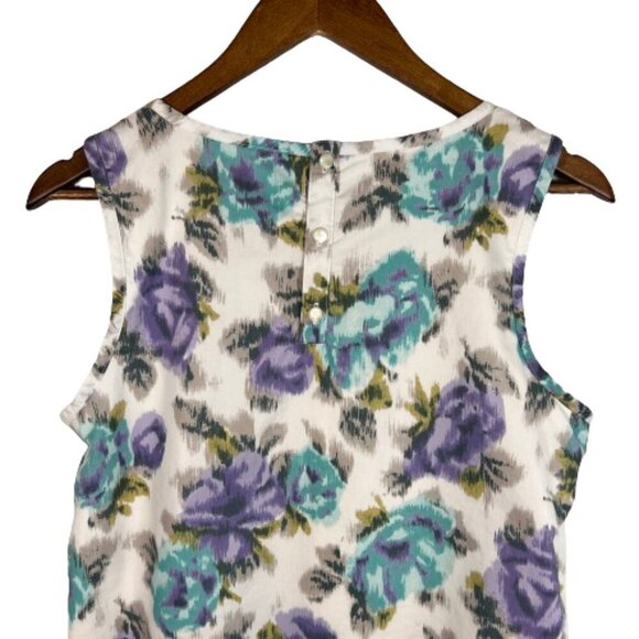 Lands' End Womens Cotton Sleeveless Watercolor Floral Dress Sz 12 Summer Pockets - Picture 11 of 14